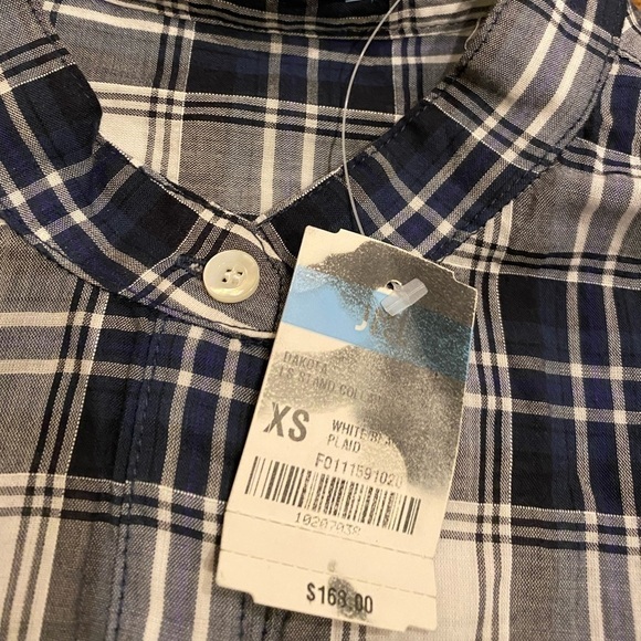 J. McLaughlin Dakota Top NWT Button Down Blouse White Navy Plaid Size XS - Picture 4 of 8